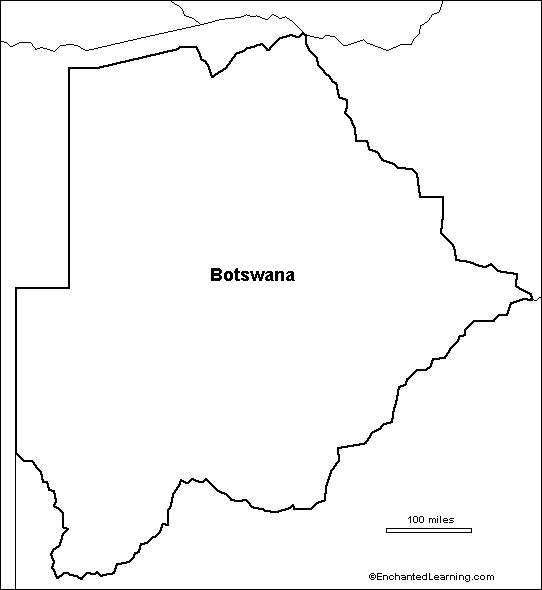 outline map Botswana