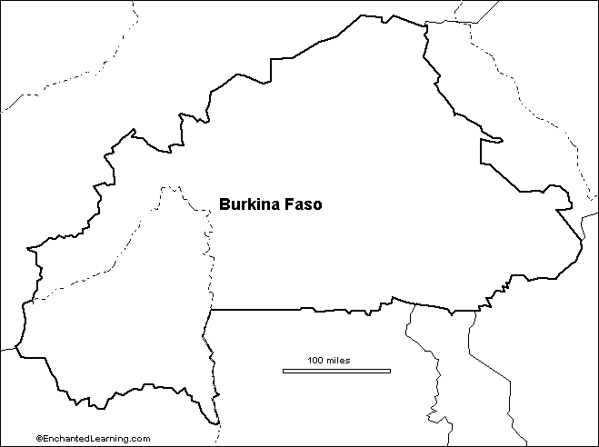 outline map Burkina Faso