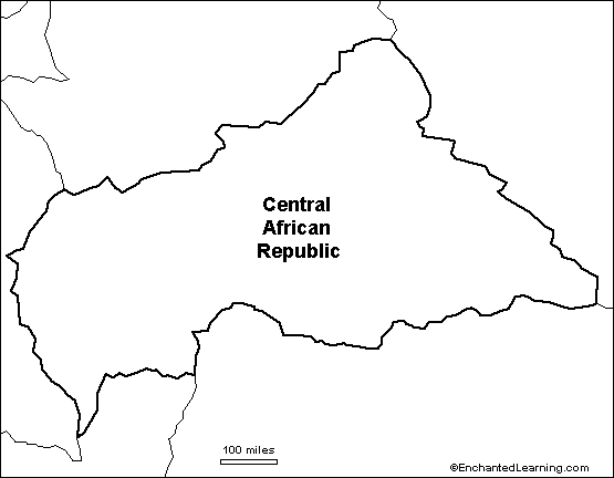 outline map Central African Republic