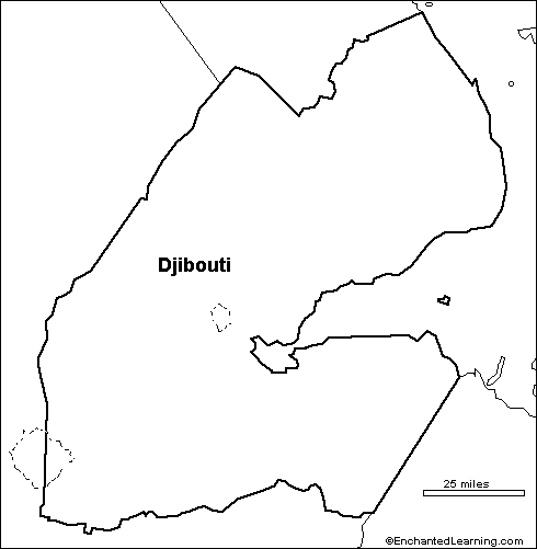 outline map Djibouti