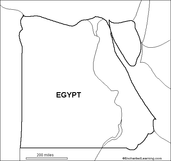 outline map Egypt