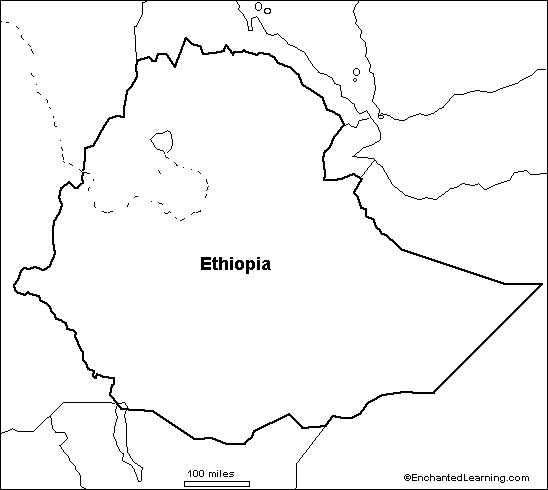 outline map Ethiopia