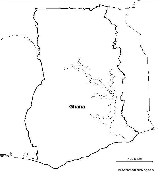 outline map Ghana