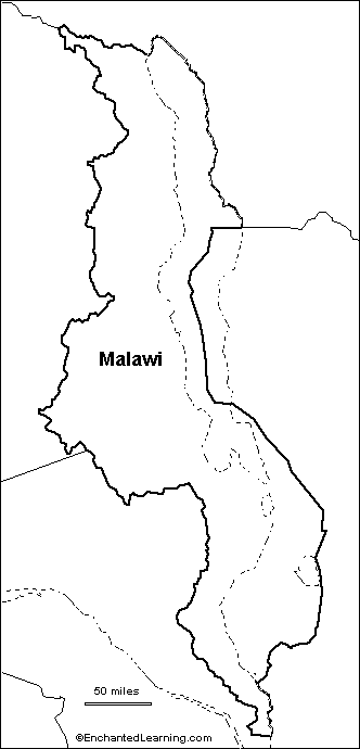 outline map Malawi