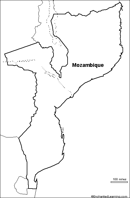 outline map Mozambique