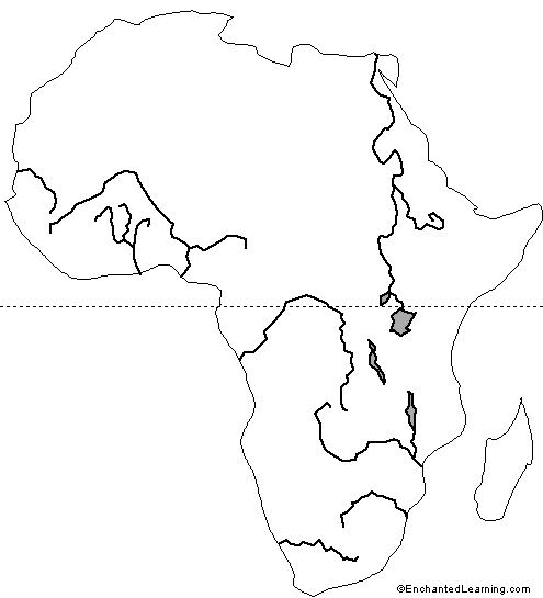 Blank Map Of Africa With Rivers Outline Map: African Rivers   EnchantedLearning.com