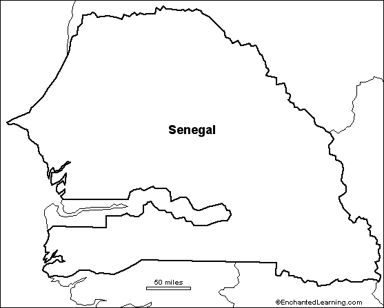 outline map Senegal