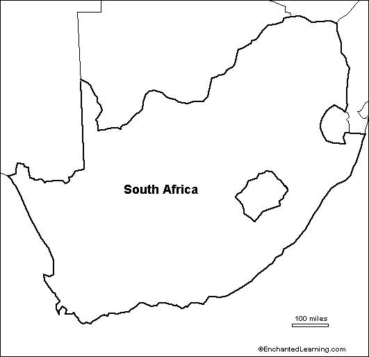 Outline Map South Africa Enchantedlearning Com