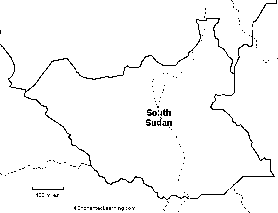 Search result: 'Outline Map: South Sudan'
