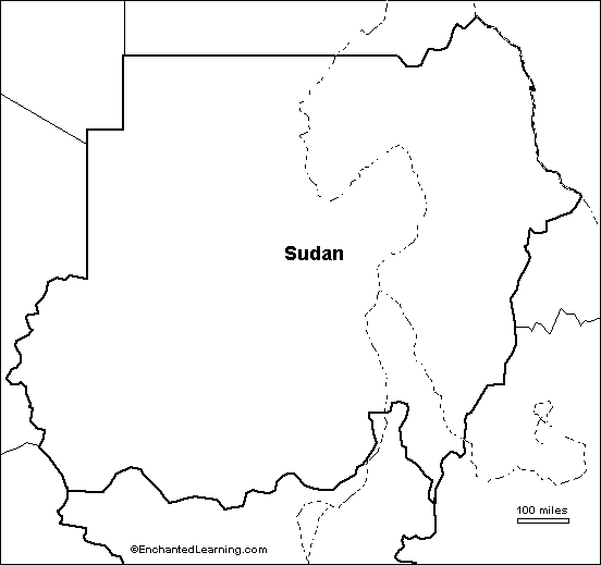 Search result: 'Outline Map: Sudan'