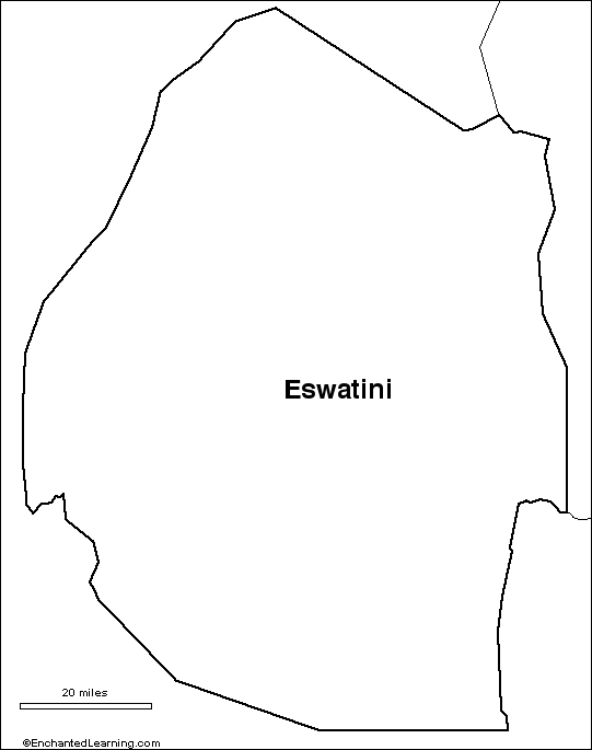 outline map Eswatini