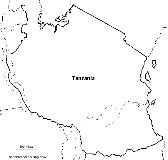 outline map Tanzania