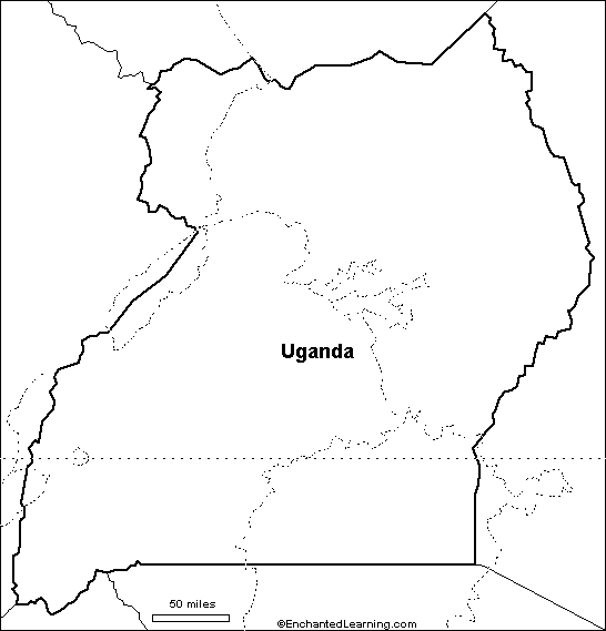 outline map Uganda