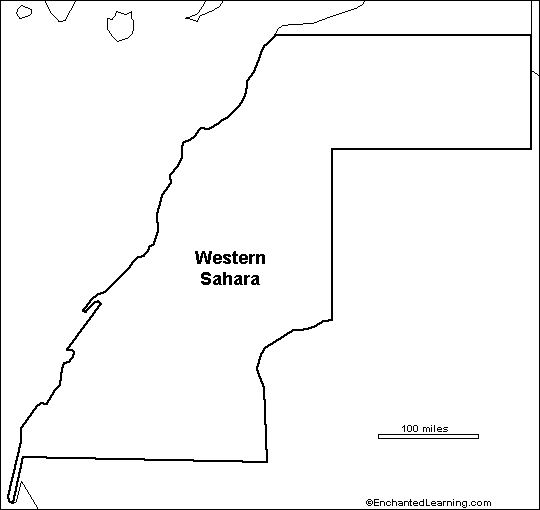 outline map Western Sahara