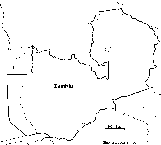 outline map Zambia