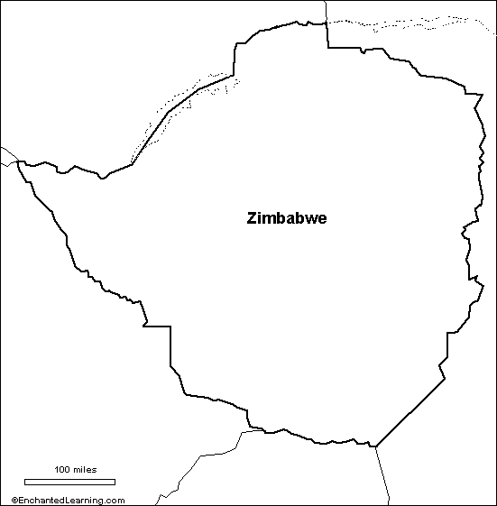 outline map Zimbabwe
