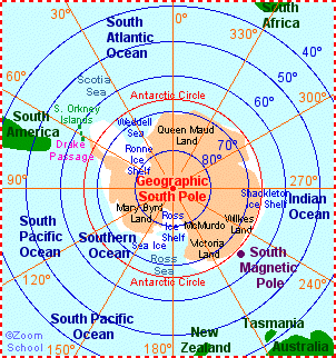 Map of the South Pole.