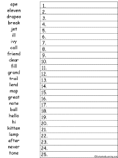 Search result: '25 Words #1 Alphabetical Order Worksheet Printout'