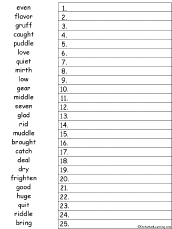 Search result: '25 Words #3 Alphabetical Order Worksheet Printout'