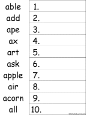 Search result: 'Alphabet: Put the Words in Alphabetical Order Worksheets'