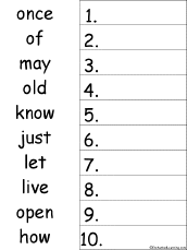 Search result: '10 Dolch Words Alphabetical Order Worksheet Printout #12'