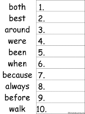 Search result: '10 Dolch Words Alphabetical Order Worksheet Printout #14'