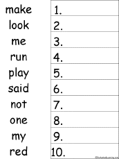 Search result: '10 Dolch Words Alphabetical Order Worksheet Printout #3'