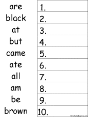 Search result: '10 Dolch Words Alphabetical Order Worksheet Printout #5'