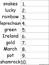 Search result: '10 St. Patrick's Day Words Alphabetical Order Worksheet Printout'