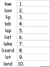 Search result: 'L Words Alphabetical Order Worksheet Printout'