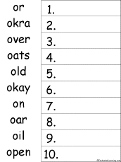 Search result: 'O Words Alphabetical Order Worksheet Printout'