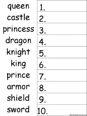 Search result: '10 Castle-related Words Alphabetical Order Worksheet Printout'