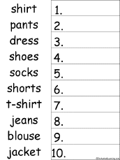 Search result: '10 Clothing Alphabetical Order Worksheet Printout'