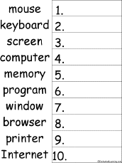 Search result: '10 Computer Words Alphabetical Order Worksheet Printout'