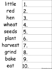 Search result: '10 Little Red Hen Words Alphabetical Order Worksheet Printout'
