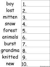 Search result: '10 Mitten Words Alphabetical Order Worksheet Printout'