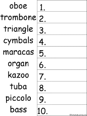 Search result: '10  Musical Instruments Alphabetical Order Worksheet Printout'