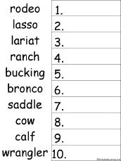 Search result: '10  Rodeo Words Alphabetical Order Worksheet Printout'