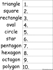 Search result: '10 Shape Words Alphabetical Order Worksheet Printout'