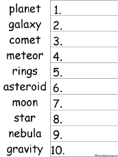 Search result: '10 Space Words Alphabetical Order Worksheet Printout'