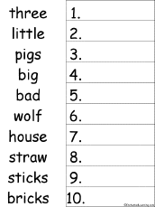 Search result: '10 Three Little Pigs Words Alphabetical Order Worksheet Printout'