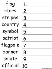 Search result: '10 US Flag Words Alphabetical Order Worksheet Printout'