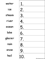 Search result: '10 Water Words Alphabetical Order Worksheet Printout'