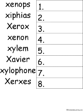 Letter X Alphabet Activities At Enchantedlearning Com