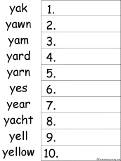 Letter Y Alphabet Activities At Enchantedlearning Com