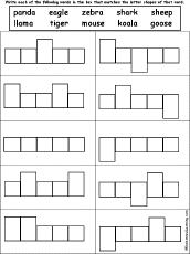 Search result: 'Animals - Word Shape Puzzle: 5-letter words'