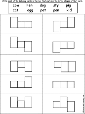 Search result: 'Farm - Word Shape Puzzle: 3-letter words'