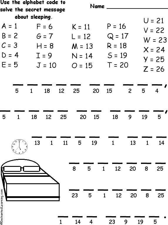 Sleeping Adage Alphabet Code