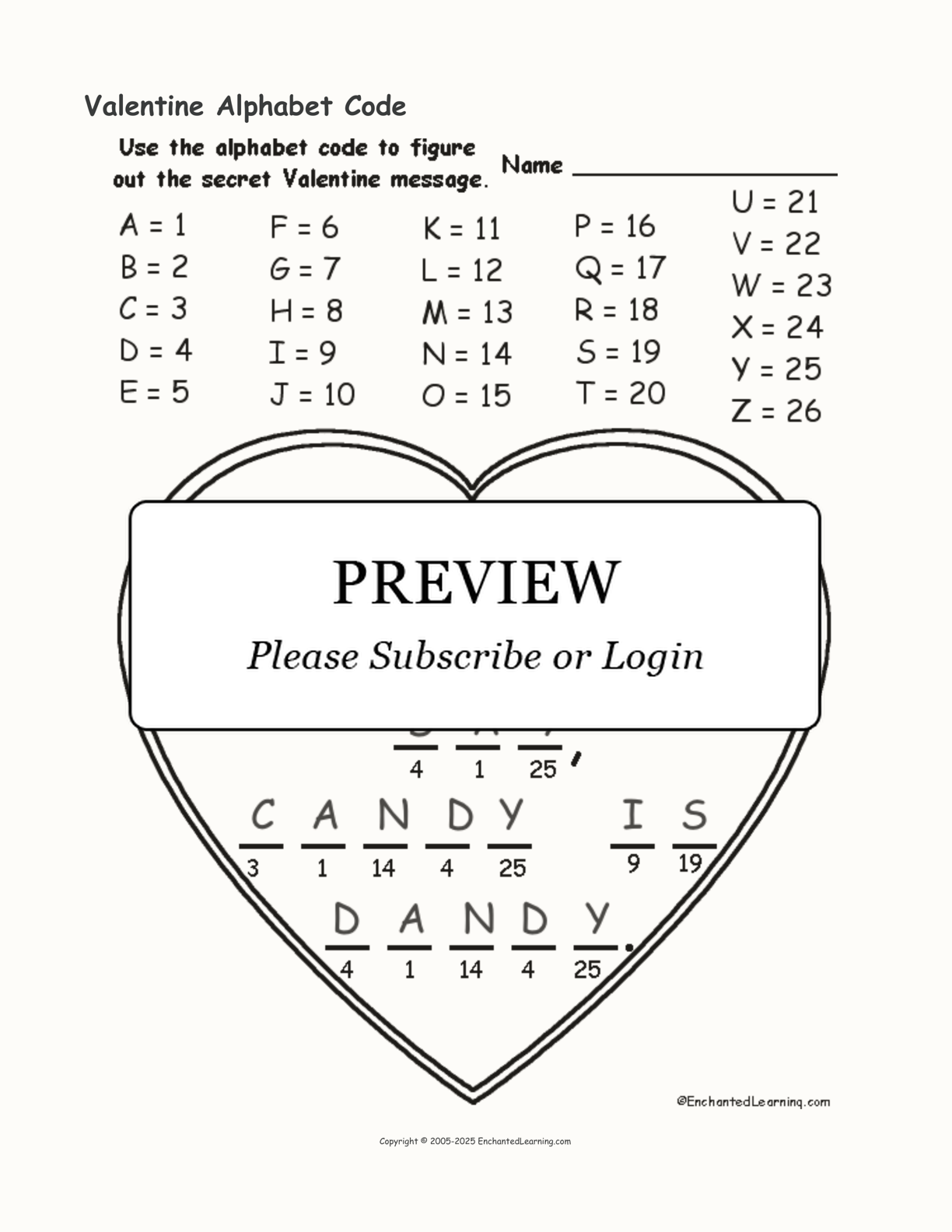 Valentine Alphabet Code interactive worksheet page 2