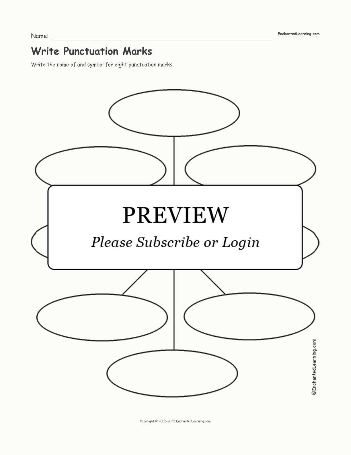 Write Punctuation Marks interactive worksheet page 1